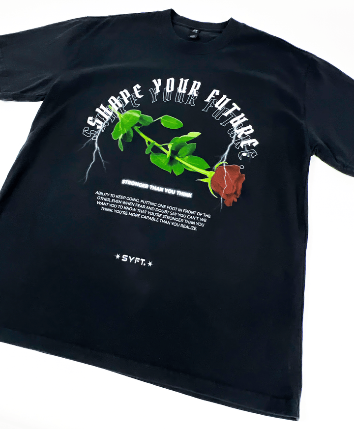 STRONGER THAN YOU THINK “PREMIUM VINTAGE” OVERSIZED TEE IN BLACK