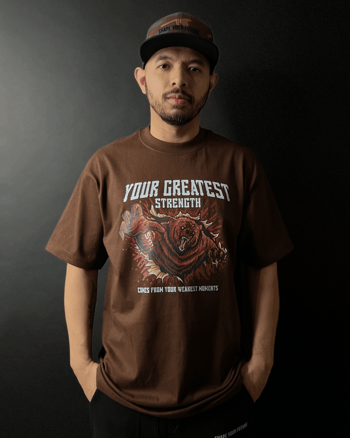 GREATEST STRENGTH TEE - BROWN - Shape Your Future. Apparel