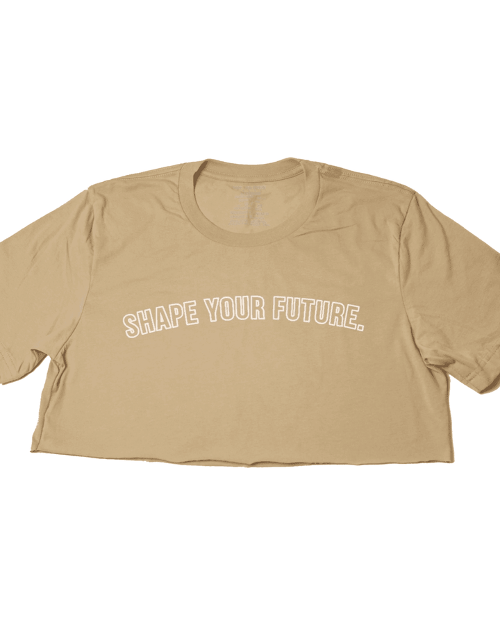 POWERHOUSE CROP TEE - TAN - Shape Your Future. Apparel