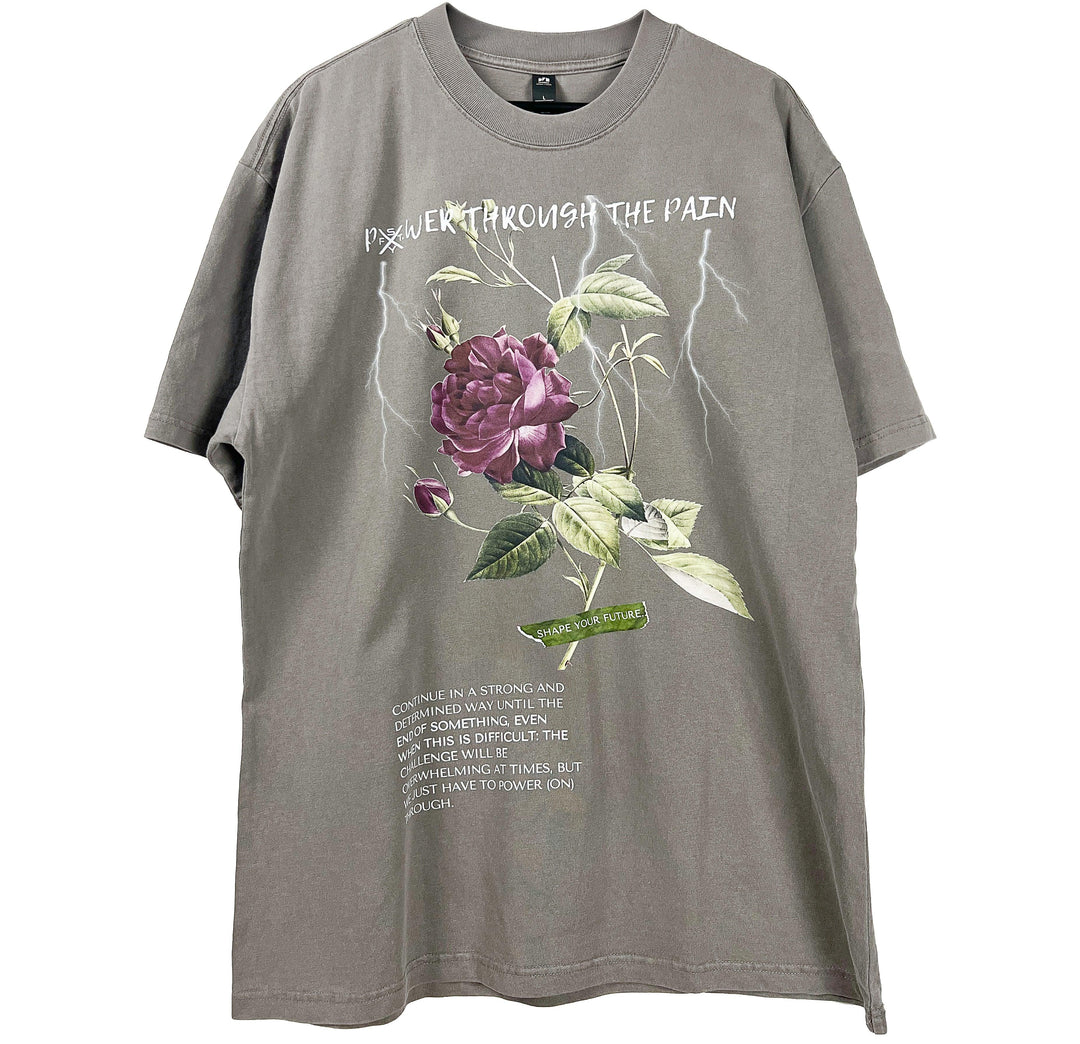 POWER THROUGH THE PAIN “PREMIUM VINTAGE” OVERSIZED TEE IN GREY