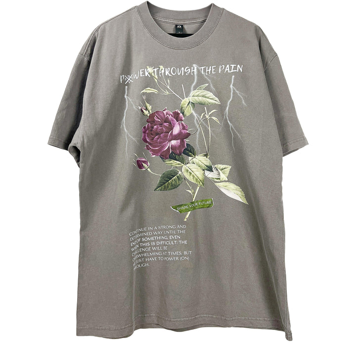 POWER THROUGH THE PAIN “PREMIUM VINTAGE” OVERSIZED TEE IN GREY