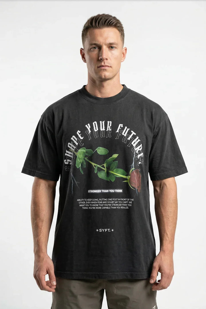 STRONGER THAN YOU THINK “PREMIUM VINTAGE” OVERSIZED TEE IN BLACK