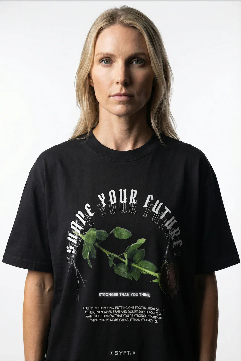 STRONGER THAN YOU THINK “PREMIUM VINTAGE” OVERSIZED TEE IN BLACK