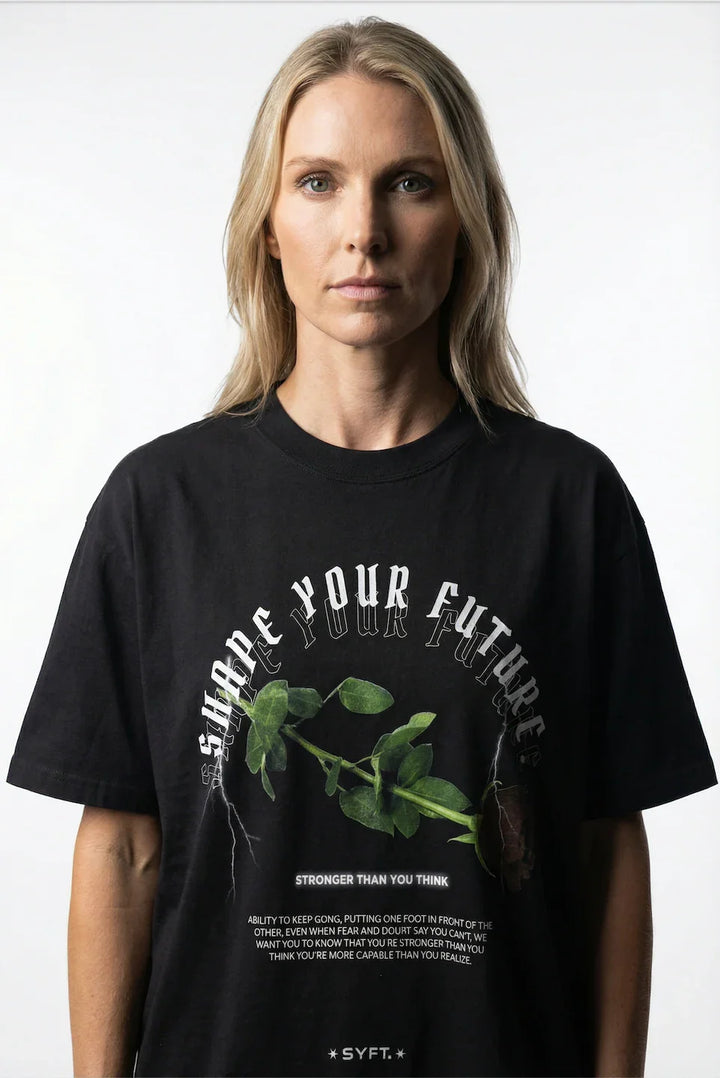 STRONGER THAN YOU THINK “PREMIUM VINTAGE” OVERSIZED TEE IN BLACK