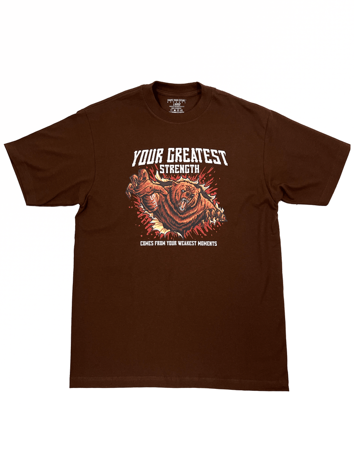 GREATEST STRENGTH TEE - BROWN - Shape Your Future. Apparel