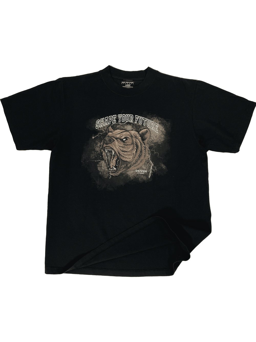 DRIVEN BY ENERGY TEE - SLIGHT FADED BLACK - Shape Your Future. Apparel