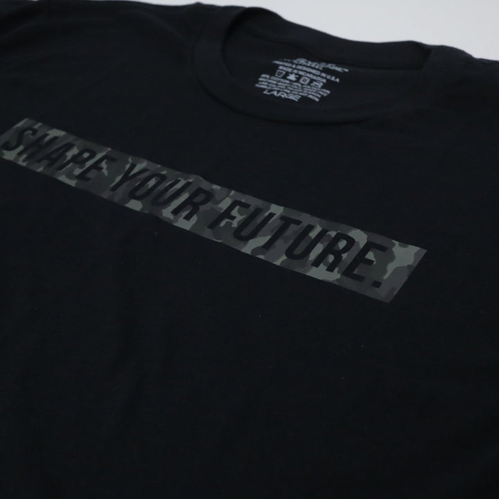 CAMO PRINT BLOCK INFILL TEE - BLACK - Shape Your Future. Apparel